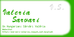 valeria sarvari business card